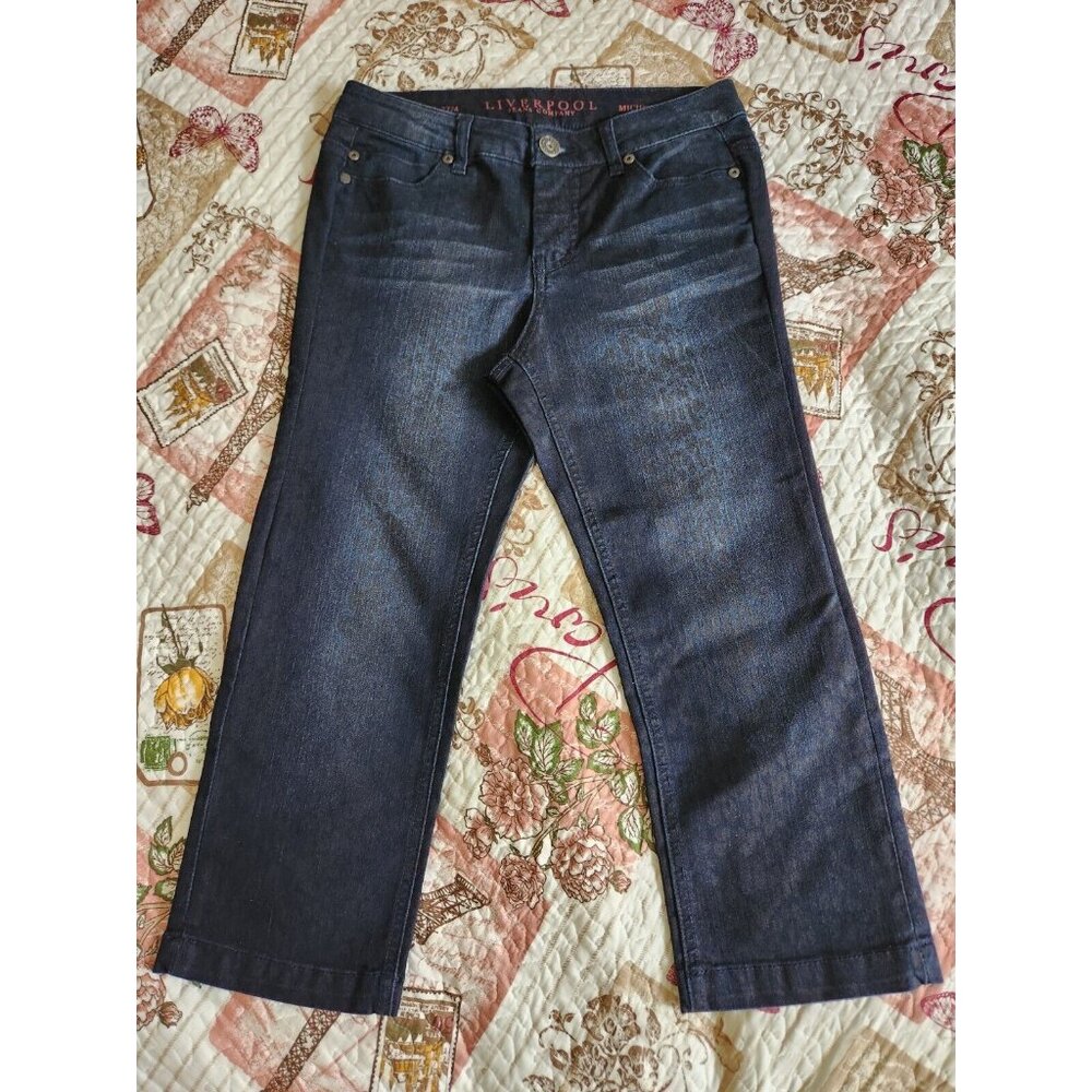 Liverpool Jeans Company Michelle Capri Cropped Womens Blue‎ Jeans Size 4/27